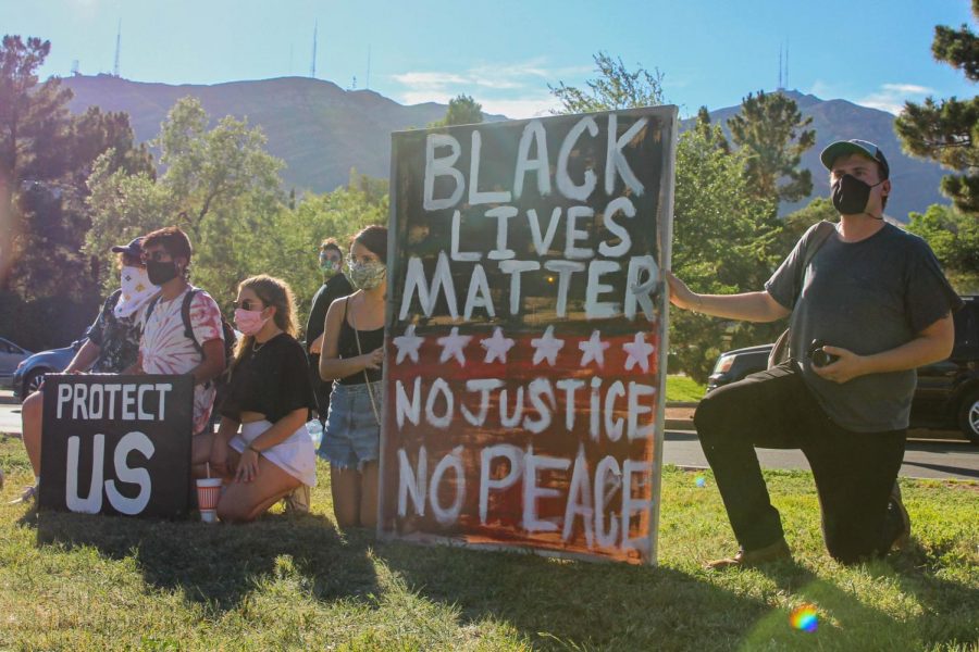 The people present at the march had a moment of silence in honor of George Floyd at El Paso May 31.