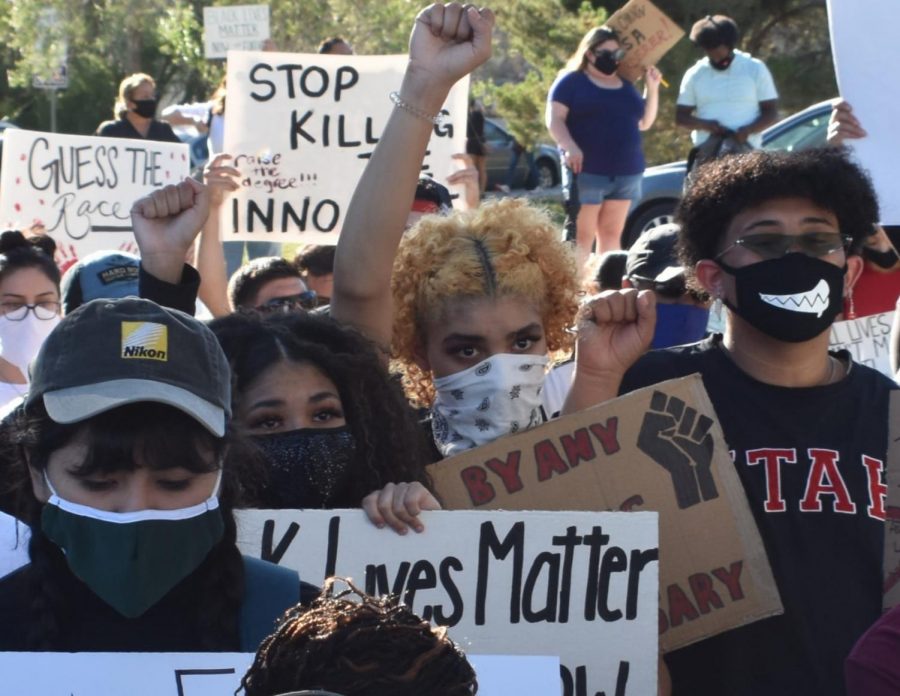 El Pasoans march from Memorial Park to protest death of George Floyd Sunday, May 31.
