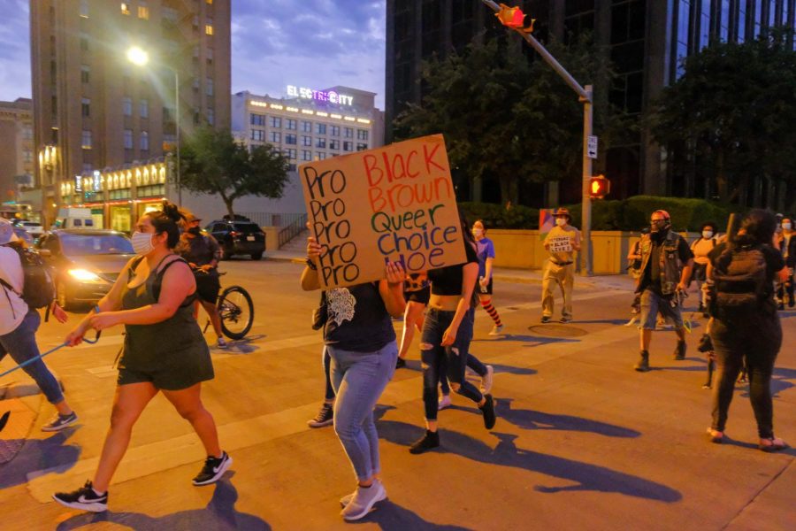 Protesters march through Downtown El Paso in the Queer Solidarity March June 13. 2020.