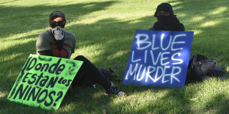 Local protesters gather in  Armijo Park near the U.S. Mexico border in Downtown El  Paso 21 June, 2020.