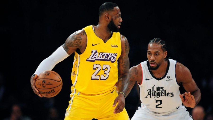 The Los Angeles Lakers battle the Los Angeles Clippers in the NBA season restart opener.