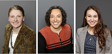 UTEP professors Dr. Carina Heckert, Dr. Katherine M. Serafine, and Dr. Ophra Leyser-Whalen. 
