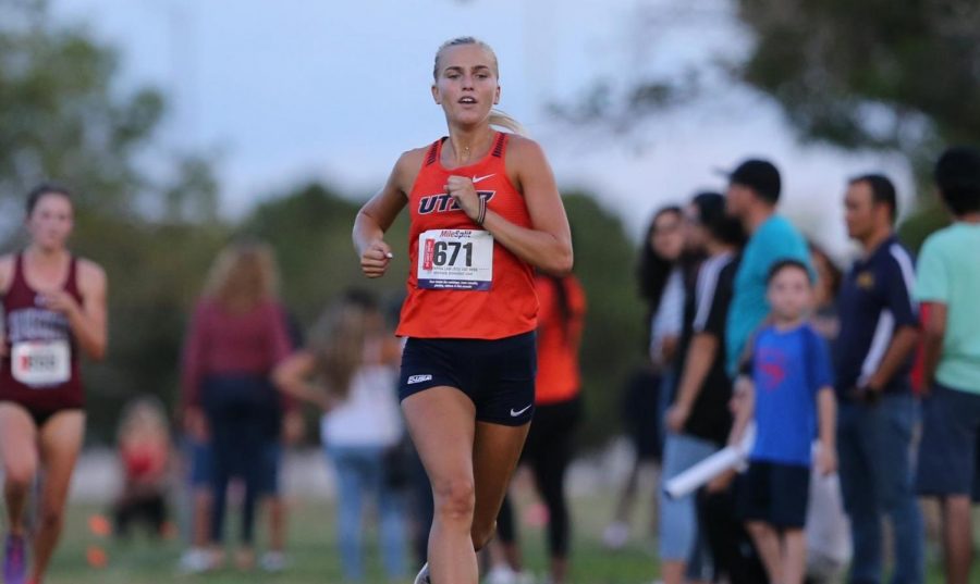 UTEP junior Karoline Daland  competes in Lori Fitzgerald Cross Country meet in El  Paso  Sept 13, 2019.