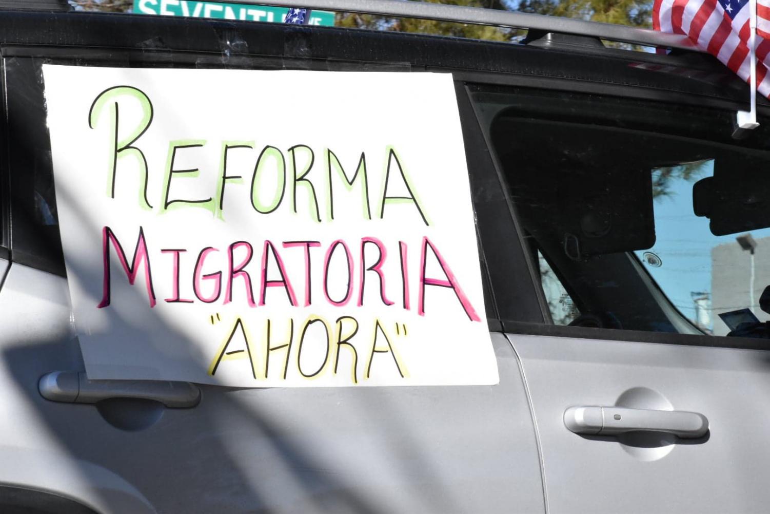 Immigration+advocates+organize+caravan+to+outline+demands+of+Biden+administration