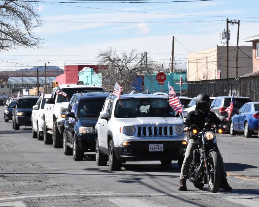 A caravan in support of the inclusive immigration reform and humane border policies, drives across El Paso on Saturday, Jan. 23, 2021. 
