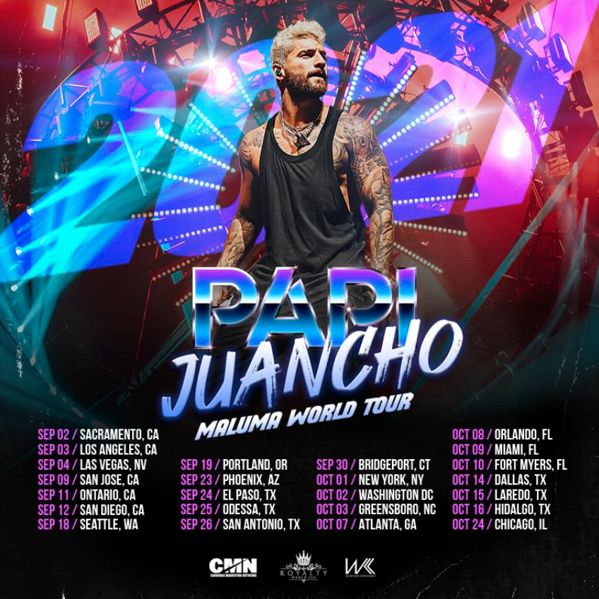 Maluma’s latest tour, Papi Juancho World Tour 2021, will be his fourth. He will be touring in twenty four different cities across the U.S.