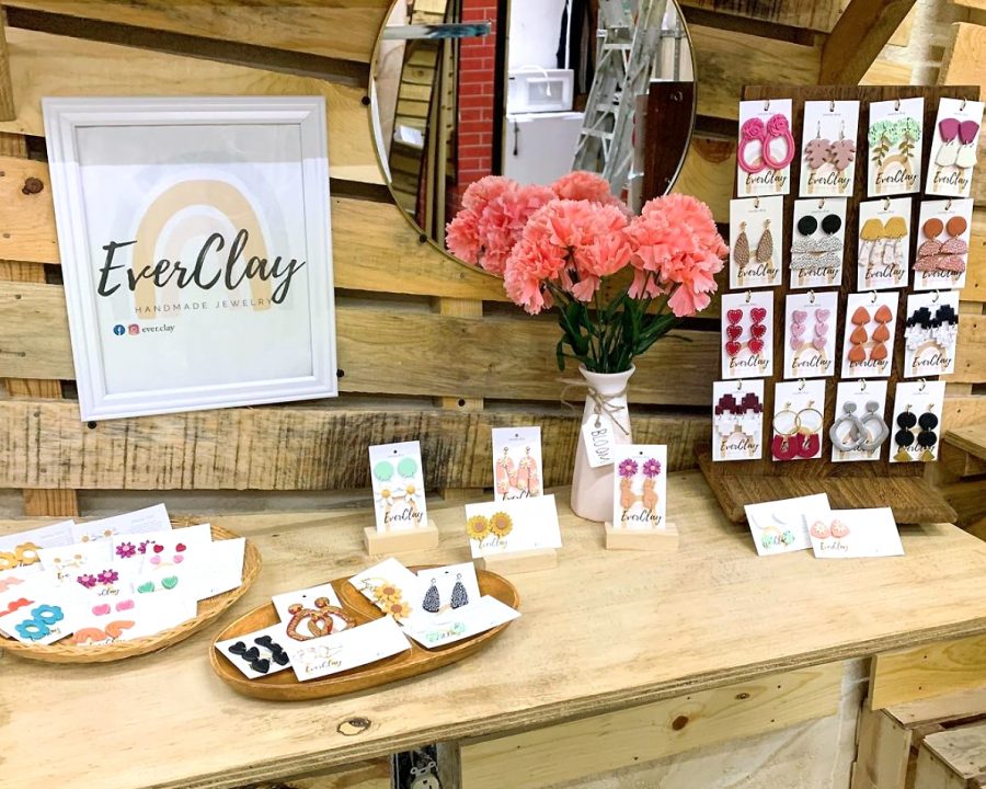 Ever Clay is a small brand in El Paso, Texas and Ciudad Juarez, Mexico, selling handmade jewelry by Genesis Valdez. In the photo, Ever Clay displays its jewelry collection in Luna Bazzar, Ciudad Juarez, Mexico. 