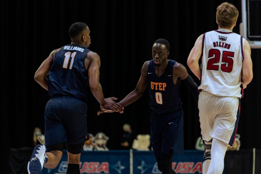 UTEP senior Bryson Williams and junior guard Souley Boum compete against the Florida Atlantic Owls in the C-USA quarterfinals March 10.