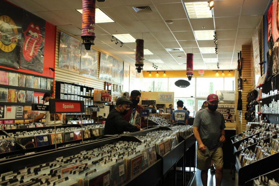  The store features records and CDs of various genres, including Classic Rock, Jazz and Blues, R&B, Indie, and more.  