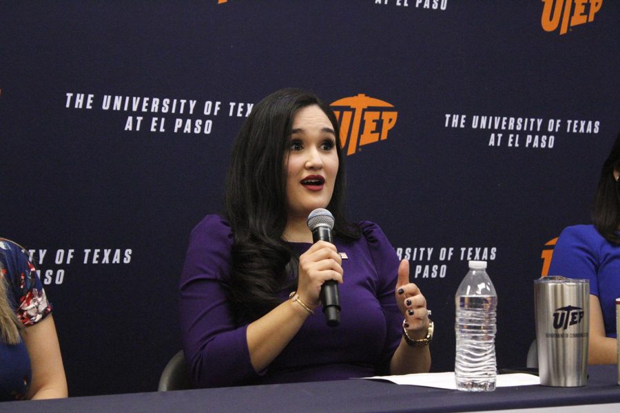 Amanda Guillen speaks at the 35 under 35 panel on Nov. 2, 2021, in the Union building 