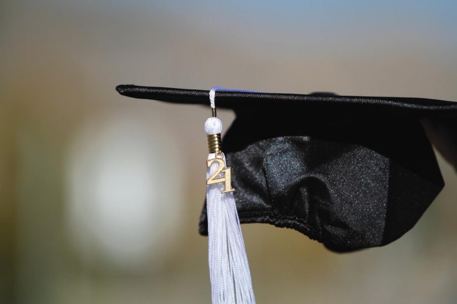 A+cap+and+tassel+for+the+graduating+class+of+2021+