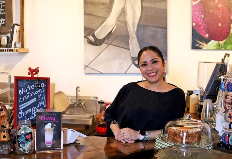 Erica Murrill, artist and owner of coffee shop Cafe Arte Mi Admore located at 1498 Main St., San Elizario, not only sells a variety of handcrafted drinks, but also her artwork such as paintings and pottery.  