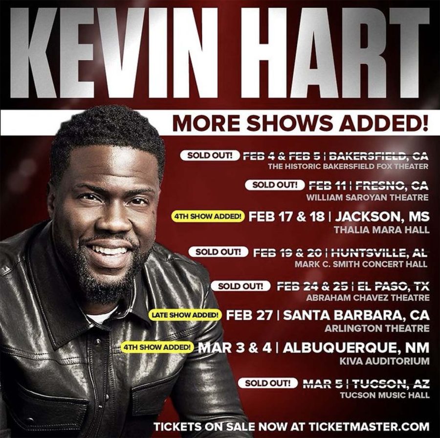 Comedian Kevin Hart will perform at the Abraham Chavez Theater Thursday, Feb. 24 and Friday, Feb. 25. Hart added three more shows to his tour in El Paso due to high demand. Photo courtesy of Kevin Harts instagram.