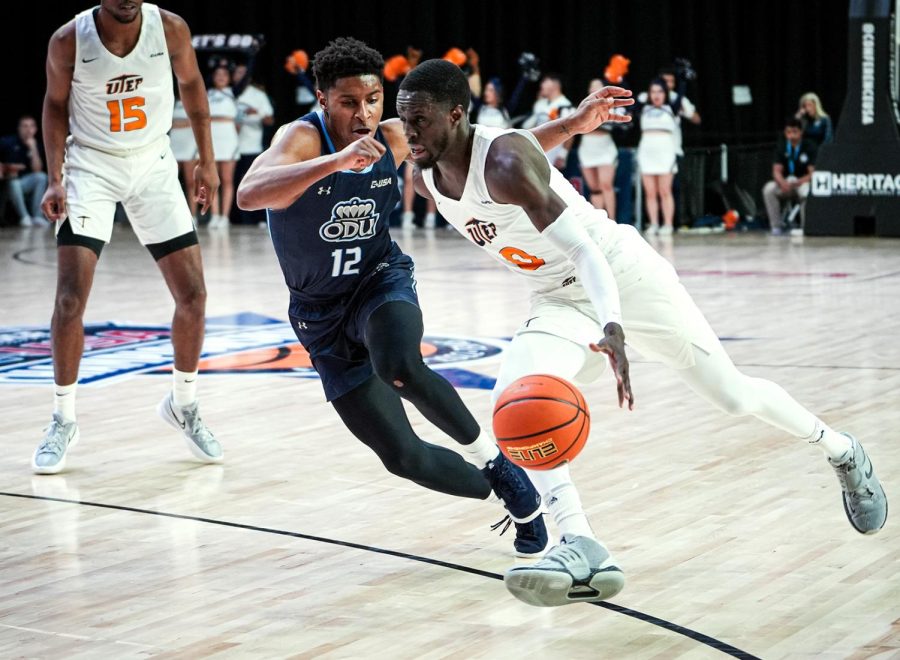 The UTEP Miners win 74-64 against Old Dominion at the Star March 9 in the second round of the 2022 Heritage Landscape Supply Group Conference USA Men’s Basketball Championship. Photo courtesy of Jon Washington.