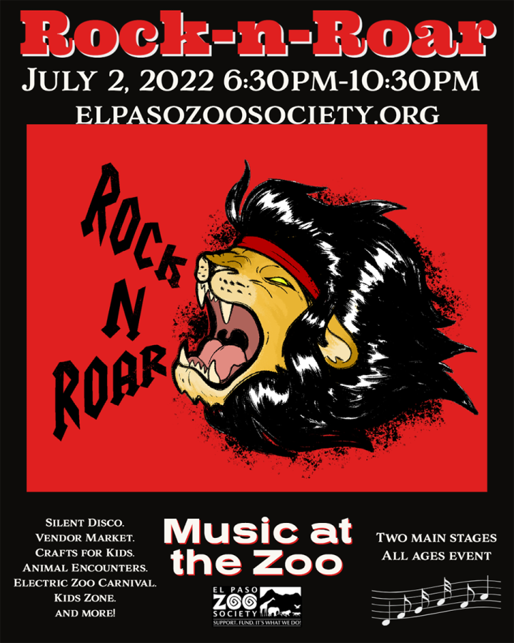 The El Paso Zoo Society is hosting their first “Rock-n-Roar event from 6:30p.m.-10:30 p.m. July 2 at the El Paso Zoo where they will have vendors, artists, silent disco, activities for kids, and more. Tickets are on sale now at elpasozoosociety.org. 