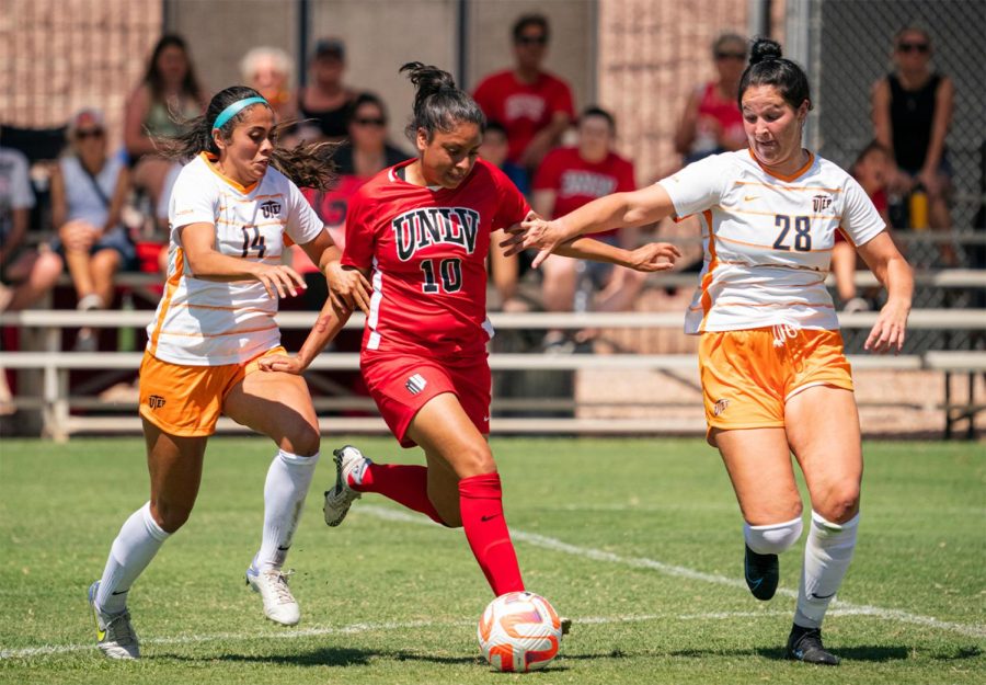 UTEP’s womens soccer team wins 1-0 against University of Nevada, Las Vegas on their field Aug. 28. Photo courtesy of UNLV Athletics.