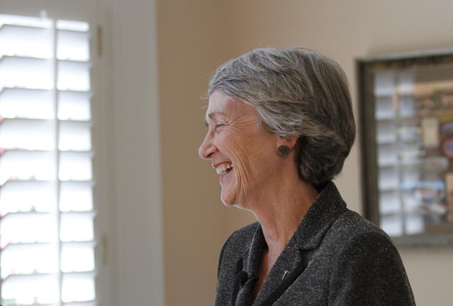 Heather Wilson Ph.D. laughs during an interview with The Prospector and Minero Magazine in the Hoover House Aug. 5. 