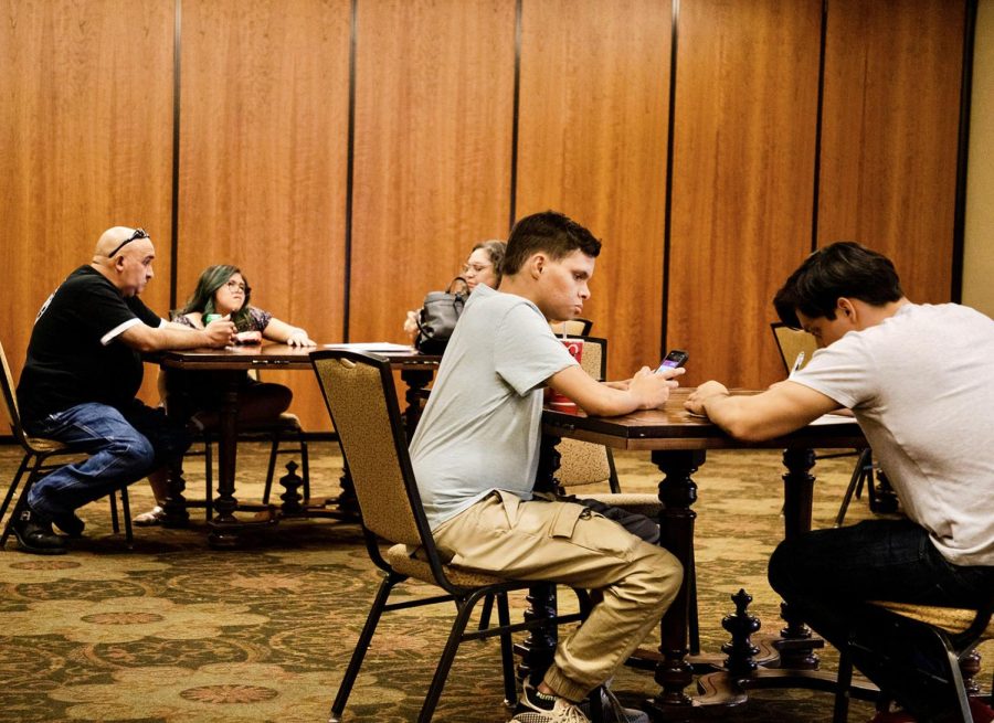 Interviewees sat eagerly waiting for their turn to be interviewed at The Foundation Room.