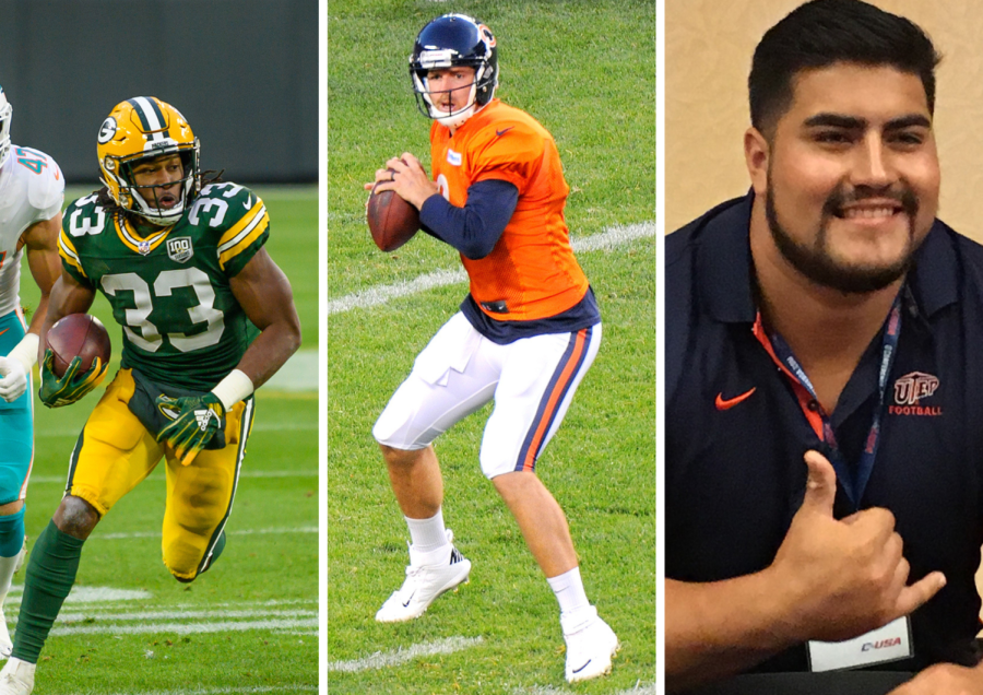 From left to right: Aaron Jones, Jordan Palmer and Will Hernandez. Photos courtesy of Wikipedia commons.