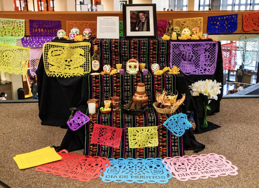  As Dia De Los Muertos is one of the most important celebrations in Mexican Culture, the UTEP Library has setup a display in honor of Bobby Byrd.  