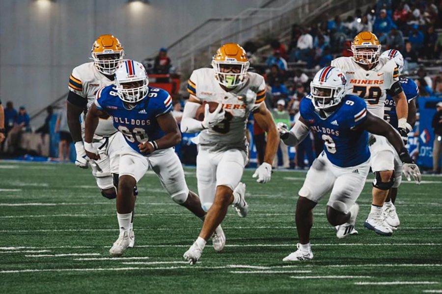 The UTEP Miners lost to the LA Tech Bulldogs Saturday, Oct. 8 in Ruston, Louisiana 41-31, losing their two-game win streak. Photo courtesy of UTEP Athletics.