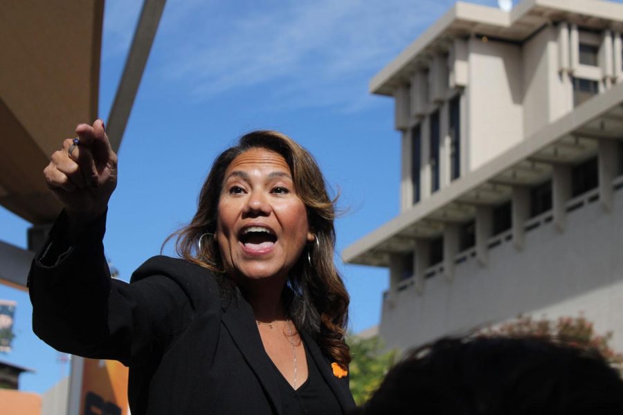 Congresswoman Veronica Escobar encourages students to vote Nov.3 in an event organized by University Democrats of El Paso.