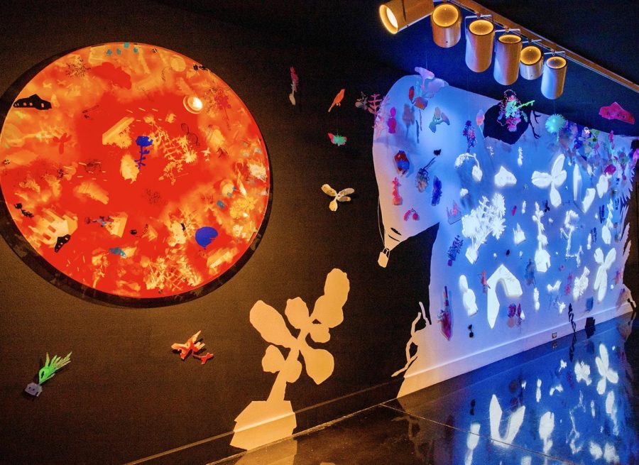 The “illuminated” exhibit brings paintings, screens, lights, and sounds to display an interactive experience to guests. It also features the use of various non-artistic materials like mylar and plexiglass, or acrylic. 