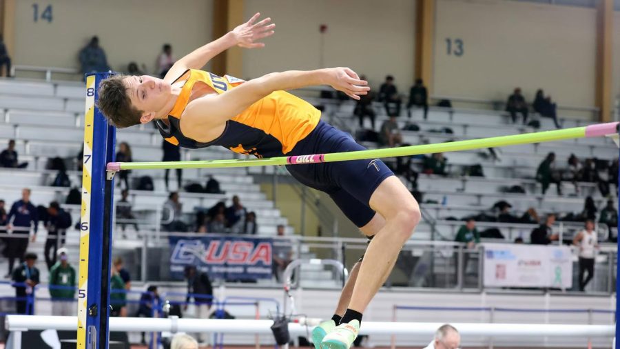 UTEP%E2%80%99s+Jakub+Belik+headlined+the+first+day%2C+claiming+the+men%E2%80%99s+high+jump+title+during+the+2023+Conference+USA+Indoor+Track+and+Field+championships+in+Birmingham%2C+Ala.%2C+at+the+Birmingham+CrossPlex+Saturday.+Photo+courtesy+of+UTEP+Athletics+