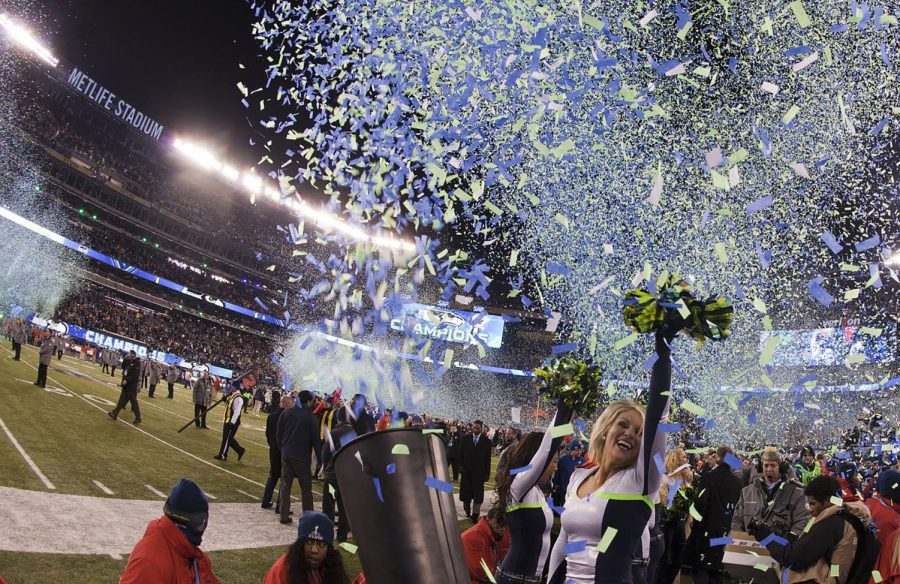 Confetti sprinkles the air as the Seahawks win Super Bowl XLVIII. Photo courtesy of Anthony Quintano/Flickr 