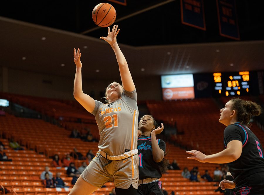 Forward Elina Arike shoots the ball during a game against FIU on Feb. 23. 
