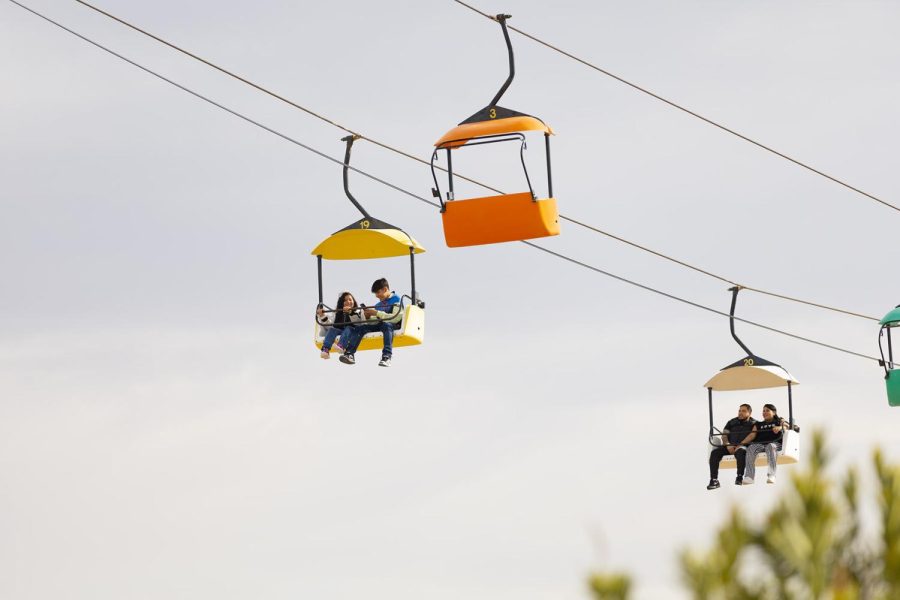 Guests riding the “Sky Glider”, one of Western Playland’s more kid-friendly rides with a minimum height requirement of 36.”