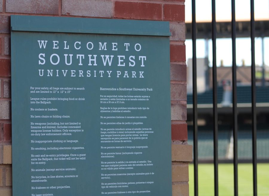 Southwest University Park house of the Locomotive and El Paso Chihuahuas, located at 1 Ballpark Plaza, El Paso.