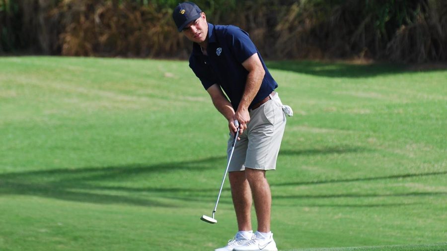 The UTEP Men’s Golf Team competed in the third spring event at the Duck Invitational, There Jacob Presutti finished with 28 pars after playing through 16 holes in the second round. Photo courtesy of Hawaii Athletics.