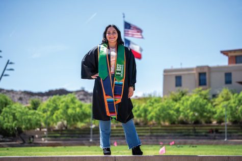 Myra Villarreal is a first-generation student, graduating with a degree in kinesiology. 