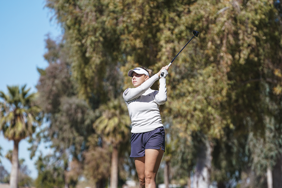 Senior+golfer+Andrea+Ostos+juggles+being+an+athlete%2C+a+student+and+occasionally+running+her+small+home+bakery.+Photo+courtesy+of+UTEP+Athletics+