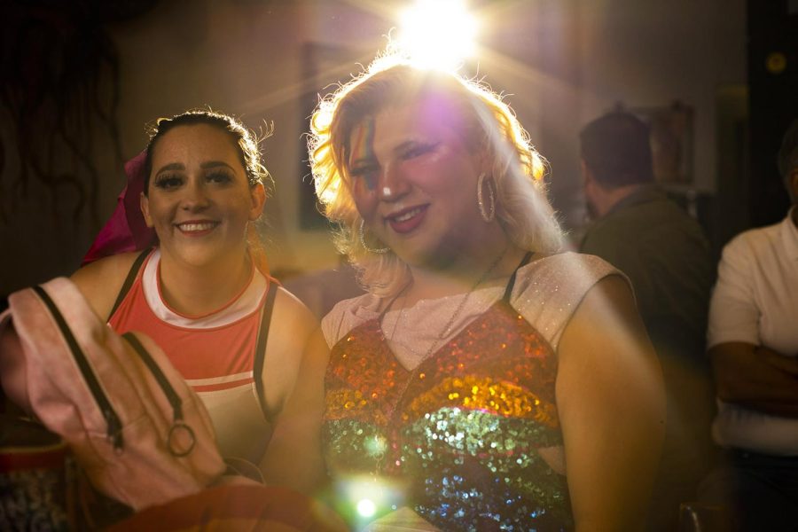 Host Ivy Magaña (left) and Aubrey Garica (right) before the comedy show.  