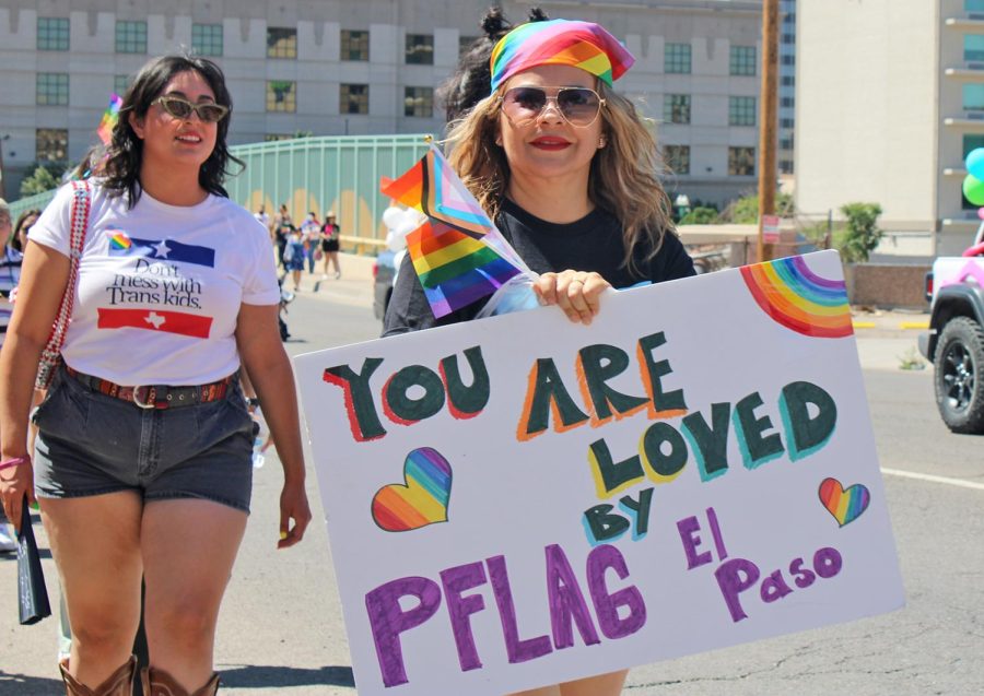 “You are loved by PFLAG El Paso” sign signaling the support for the LGBTQ+ community within the borderland. 