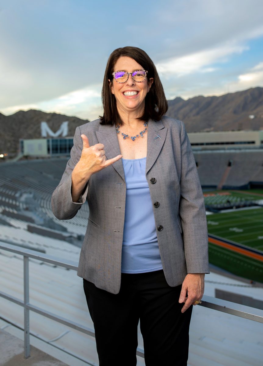 Vice President of Student Affairs Dr. Catie McCorry-Andalis describes how UTEP launched plenty of opportunities for first generation students. Photo courtesy by UTEP