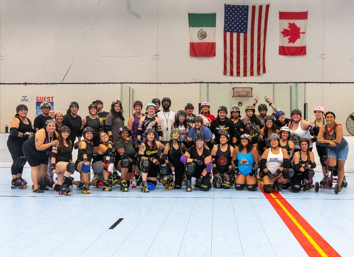 The El Paso Roller Derby comes together to pose for a photo.  