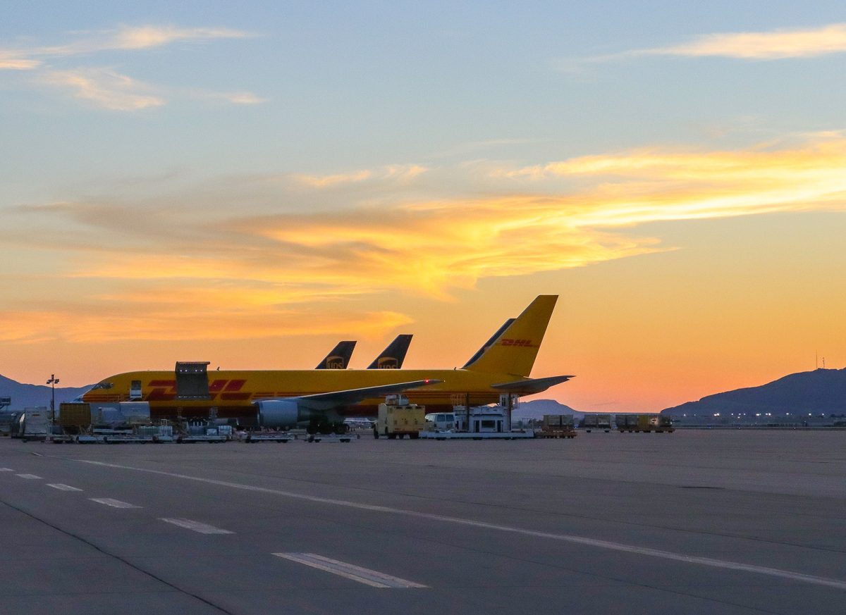 Sunset views from El Paso International Airport. 