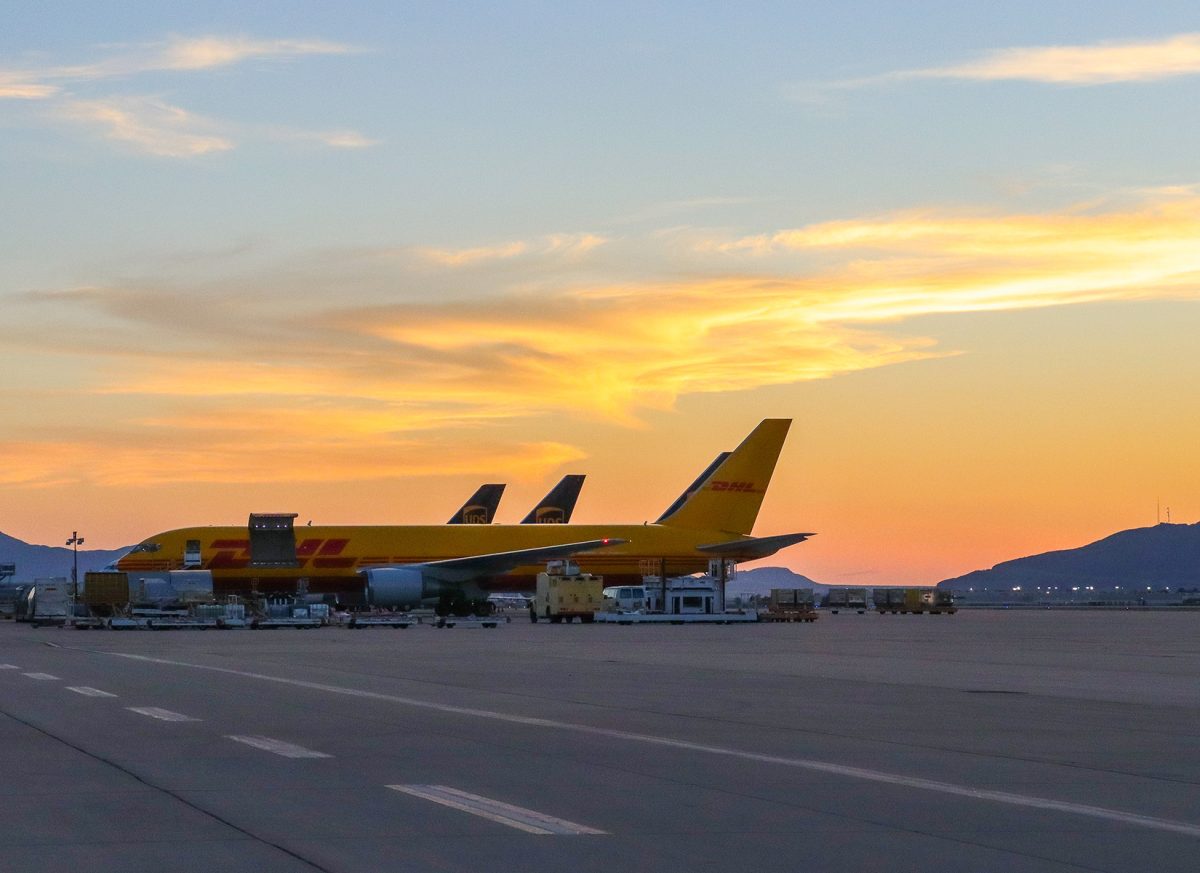 Sunset views from El Paso International Airport.