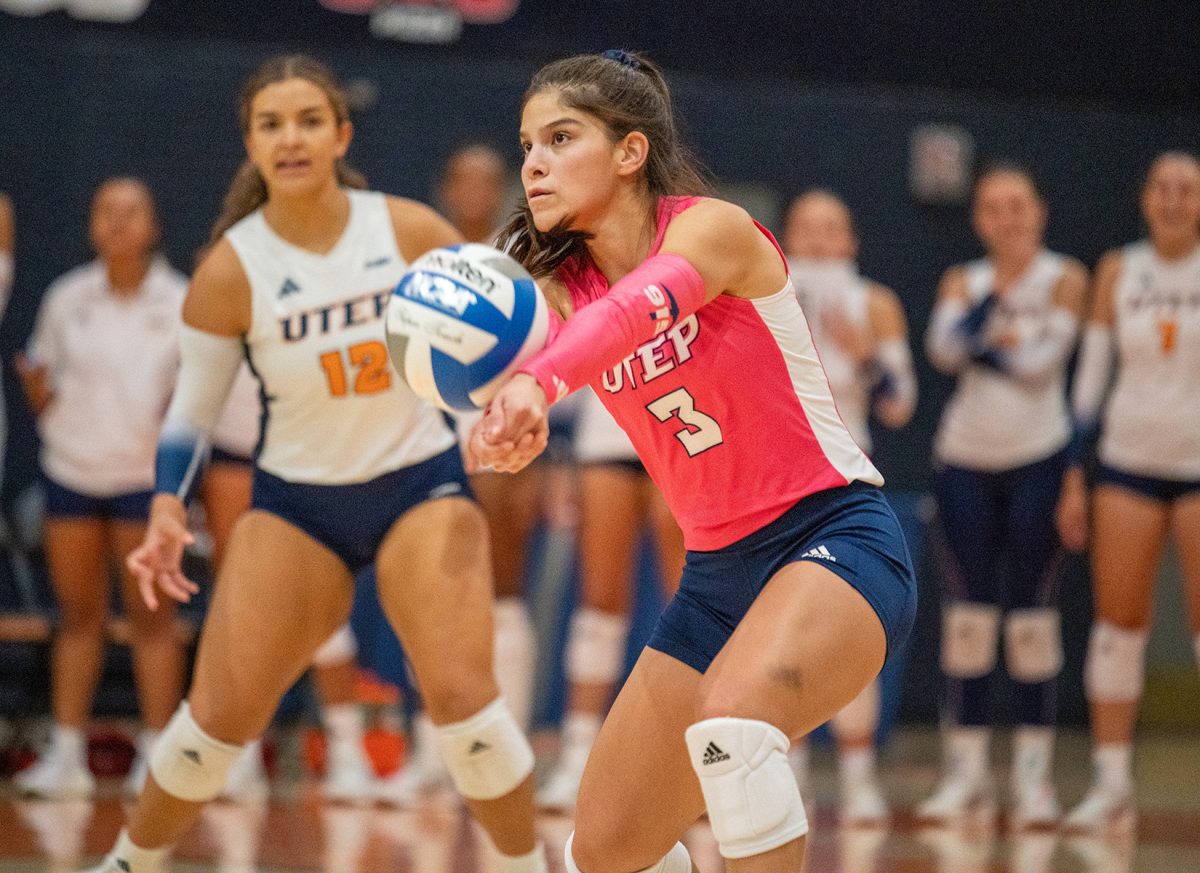 Libero Alyssa Sianez bumps the ball during a set against Jacksonville State. 