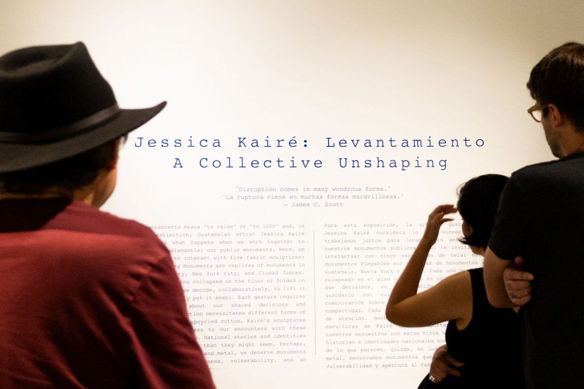 The “Levantamiento” exhibit talks about the controversial rise and fall of historical monuments and was made by Guatemalan artist Jessica Kairé. 