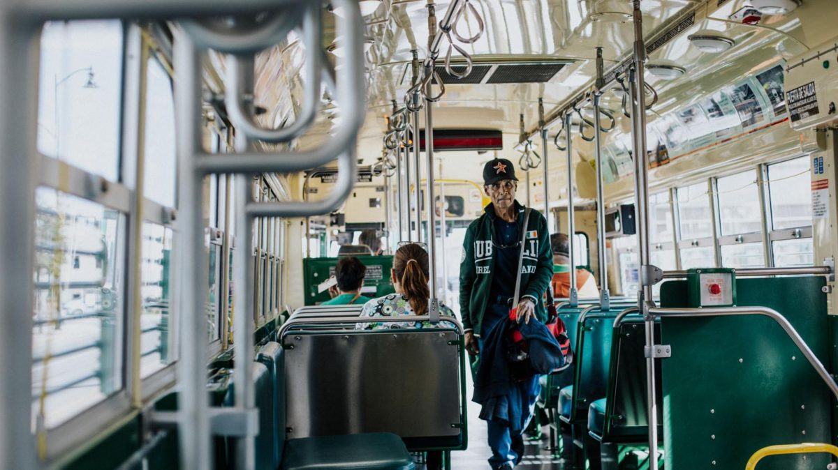 El Pasoans get on the streetcar at the Glory Road stop Aug. 30. 