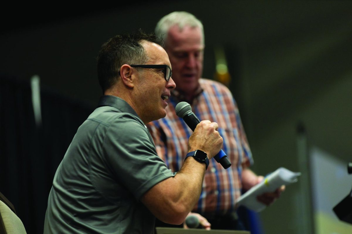 UTEP’s 1988 quarterback Pat Hegarty also hosted the football luncheon that was held at the Convention Center July 26.  