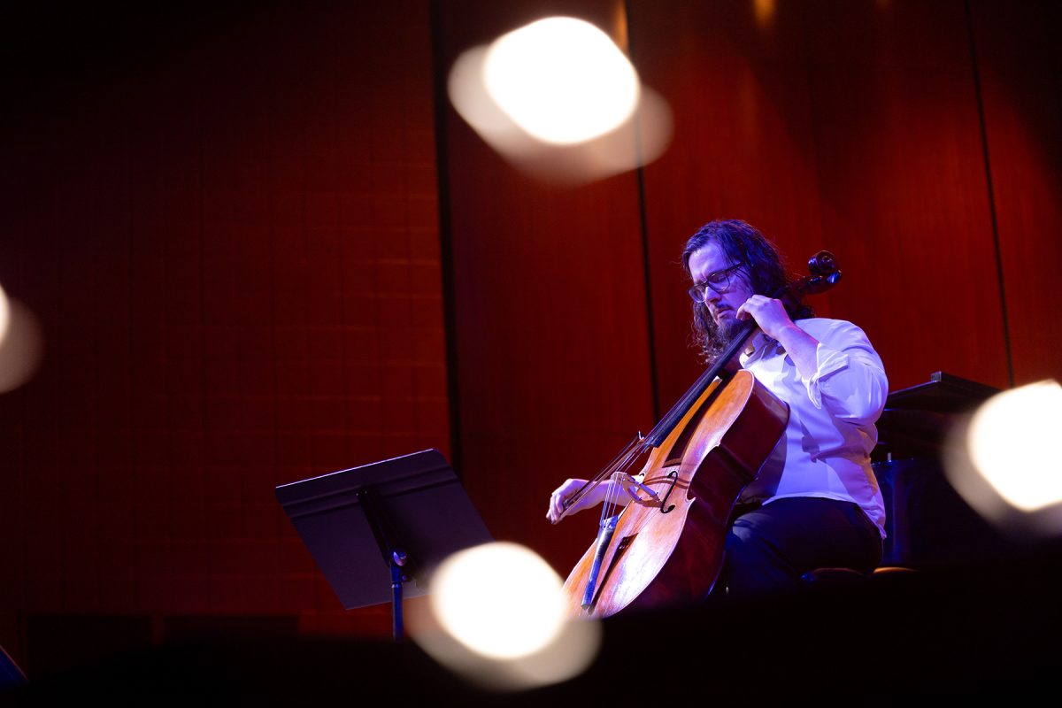Cellist Michael way performed “SEVEN- Song of Isolation” composed by Andrea Casarrubios.  