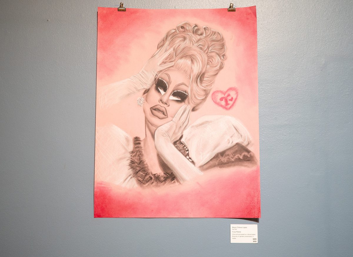 Trixie Mattel, an art piece by Alexis Chàvez Lòpez, on display at the Queer History Month Gallery. 