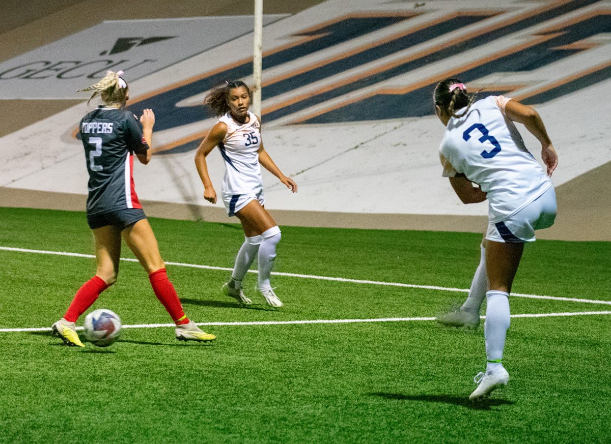 Forward Mina Rodriguez attempts a shot during a match against WKU Oct. 7.  