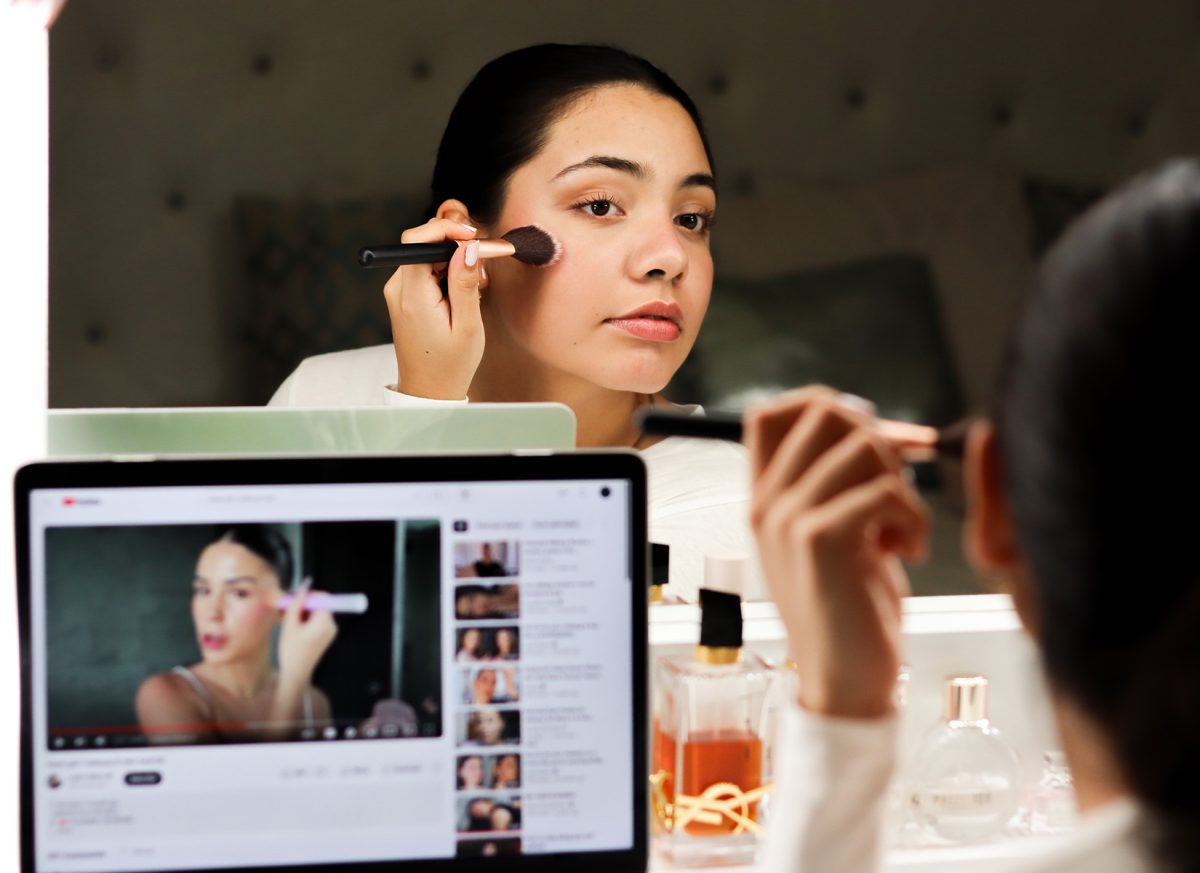 Fitting into the popular “clean girl” makeup look. 