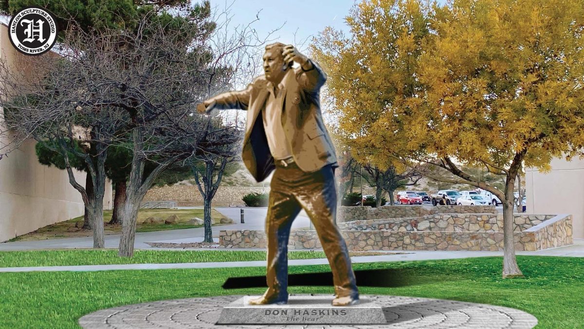 Photo illustration of the Don Haskins statue set to be unveiled during a prep rally on Feb. 24. 